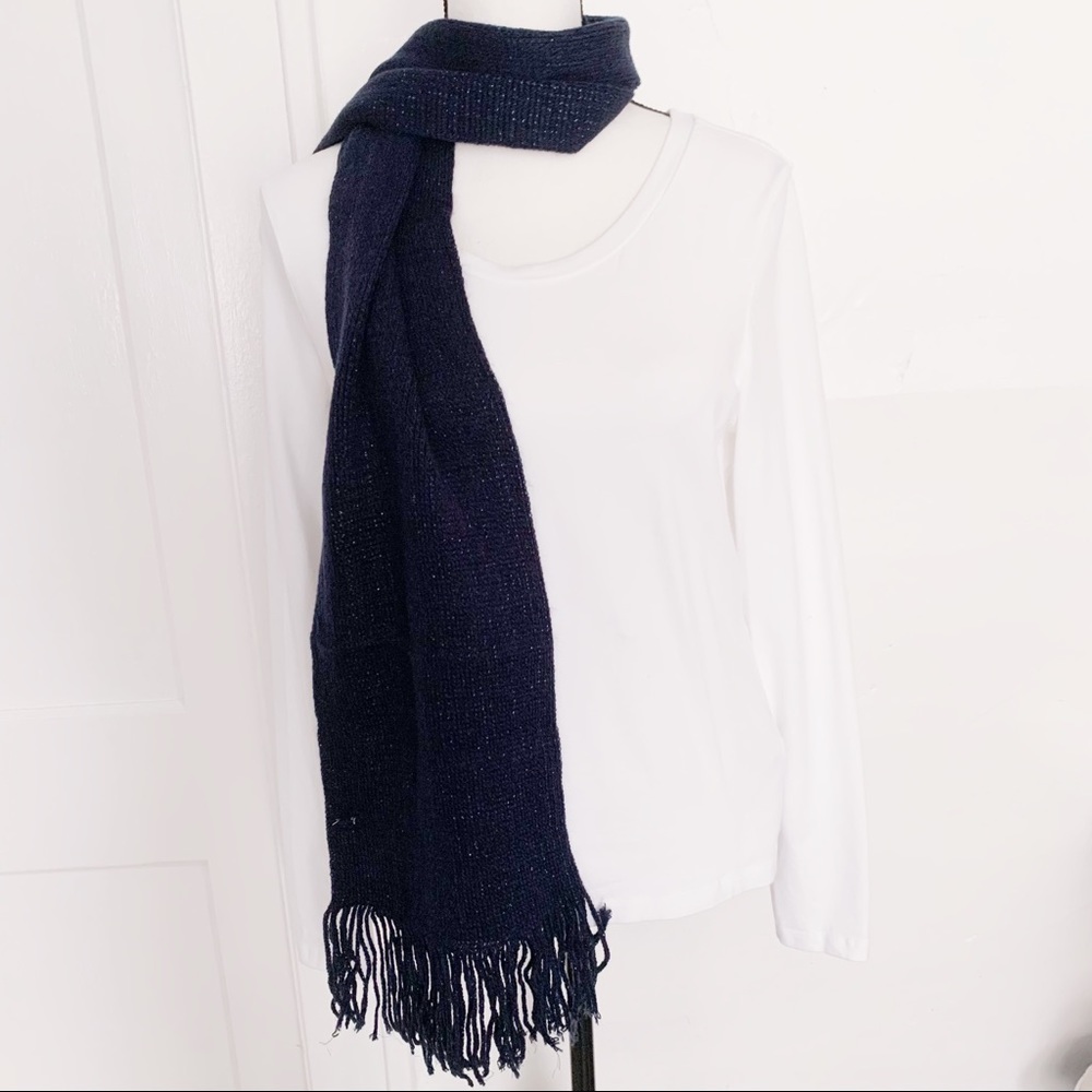 New York & Co. Navy Blue Sparkly Scarf
